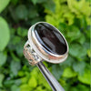 Natural Black Yemeni Aqeeq Genuine Shefat ul abad al habshi Aqeeq Real Yemeni Aqeeq Akik Agate Black Stone Real Black Aqeeq Stone Ring