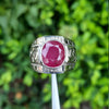 Genuine Ruby Stone Ring Mens Natural Ruby Stone Ring Ruby Yaqoot Stone Ring Real Ruby Stone Ring for Mens Original Ruby Stone Ring in 925