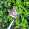 Genuine Ruby Stone Ring Mens Natural Ruby Stone Ring Ruby Yaqoot Stone Ring Real Ruby Stone Ring for Mens Original Ruby Stone Ring in 925