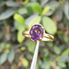 Natural Certified Amethyst Stone Ring For Ladies Real Ba-Quwat Jamri Stone Original Amethyst Ring for Women's in Gold Plated Purple Quartz