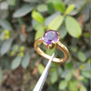 Natural Certified Amethyst Stone Ring For Ladies Real Ba-Quwat Jamri Stone Original Amethyst Ring for Women's in Gold Plated Purple Quartz