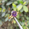 Natural Certified Amethyst Stone Ring For Ladies Real Ba-Quwat Jamri Stone Original Amethyst Ring for Women's in Gold Plated Purple Quartz