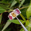 Natural Ruby Stone Ring with Yellow Ceylon Sapphire Original Ruby Yellow Sapphire Ring Unheated Untreated Ruby Yellow Sapphire Stone Ring