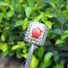 Coral Gemstone Ring Coral Branch Ring Red Coral Ring Men Pink Coral Ring Red Coral Stone For Ring Natural Marjan Stone Ring in 925 Silver