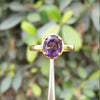 Natural Certified Amethyst Stone Ring For Ladies Real Ba-Quwat Jamri Stone Original Amethyst Ring for Women's in Gold Plated Purple Quartz