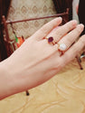 Natural Certified Amethyst Stone Ring For Ladies Real Ba-Quwat Jamri Stone Original Amethyst Ring for Women's in Gold Plated Purple Quartz