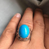 Natural Turquoise Feroza Stone Sterling Silver 925 Ring Real Genuine Original Neeshapuri Feroza Ring Valentine Gift Top Quality Feroza Ring