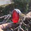 Black Yemeni Aqeeq Stone Ring Natural Yamani Haqeeq Silver Ring Original Yamni Black Blood Red Akik Ring Shia Ring Valentine Gift Black Ring