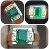 Top Quality Original Zambian Emerald Zamurd Stone Ring Unheated Untreated Zambian Emerald Silver Fine Ring Natural Zambian Zamurd Stone Ring