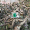 Natural Colombian Emerald Zamurd Stone Sterling Silver Ring Unheated Untreated Original Colombian Emerald Stone Ring Valentine Gift Emerald