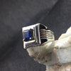 Emerald Cut Original Royal Blue Kashmiri Blue Sapphire Stone Sterling Silver Ring Real Genuine Kashmiri Sapphire Ring Natural Neelam Ring