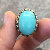 Light Bluish Color Natural Neeshapuri Feroza Turquoise Stone Sterling Silver Ring Valentine Gift Feroza Turquoise Ring Real Feroza Ring Mens