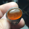 Natural Orange Yemeni Aqeeq Akik Haqeeq Stone Silver Ring Shia Ring Valentine Gift Islamic Ring Original Yamani Aqeeq Ring Real Yamni Ring