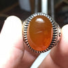 Natural Orange Yemeni Aqeeq Akik Haqeeq Stone Silver Ring Shia Ring Valentine Gift Islamic Ring Original Yamani Aqeeq Ring Real Yamni Ring