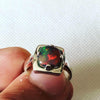 Natural Fire Black Opal Stone Sterling Silver Ring Real Fire Black Opal Ring Original Black Opal Ring Top Quality Opal Ring Fire Black Ring