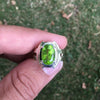 Natural Peridot Stone Sterling Silver 925 Ring Real Original Genuine Peridot Unheated Untreated Transparent Stone Ring Valentine Gift Ring