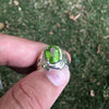 Natural Peridot Stone Sterling Silver 925 Ring Real Original Genuine Peridot Unheated Untreated Transparent Stone Ring Valentine Gift Ring