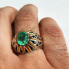 Zambian Natural Emerald Stone Ring Real Emerald Stone Ring Original Genuine Semi Transparent Vivid Green Emerald Stone Ring Zambian Zamurd