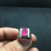 Rubellite Stone Sterling Silver Ring Fine Quality Rubellite Gemstone Ring Top Quality AAA Rubellite Stone Ring Mens Genuine Ruby Stone Ring