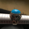 Natural Turquoise Feroza Stone Sterling Silver 925 Ring Real Genuine Original Neeshapuri Feroza Ring Valentine Gift Top Quality Feroza Ring