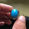 Natural Turquoise Feroza Stone Sterling Silver 925 Ring Real Genuine Original Neeshapuri Feroza Ring Valentine Gift Top Quality Feroza Ring