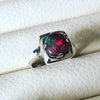 Natural Fire Black Opal Stone Sterling Silver Ring Real Fire Black Opal Ring Original Black Opal Ring Top Quality Opal Ring Fire Black Ring