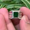 Top Quality Vivid Green Swat Emerald Zamurd Stone Sterling Silver 925 Ring AAA Quality Swat Emerald Stone Ring Real Genuine Emerald Ring