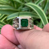 Top Quality Vivid Green Swat Emerald Zamurd Stone Sterling Silver 925 Ring AAA Quality Swat Emerald Stone Ring Real Genuine Emerald Ring