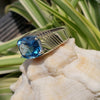 London Blue Topaz Stone Sterling Silver Ring Transparent Blue Topaz Ring Natural Original Real Blue Topaz Ring Genuine Topaz Ring Unheated