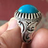 Genuine Neeshapuri Feroza Turquoise Stone Sterling Silver 925 Ring Real Feroza Mens Ring Natural Neeshapuri Feroza Ring Shia Feroza Ring Men