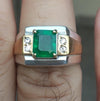 Top Quality Original Zambian Emerald Zamurd Stone Ring Unheated Untreated Zambian Emerald Silver Fine Ring Natural Zambian Zamurd Stone Ring