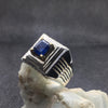 Emerald Cut Original Royal Blue Kashmiri Blue Sapphire Stone Sterling Silver Ring Real Genuine Kashmiri Sapphire Ring Natural Neelam Ring