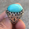 Light Bluish Color Natural Neeshapuri Feroza Turquoise Stone Sterling Silver Ring Valentine Gift Feroza Turquoise Ring Real Feroza Ring Mens