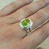 Natural Peridot Stone Sterling Silver 925 Ring Real Original Genuine Peridot Unheated Untreated Transparent Stone Ring Valentine Gift Ring