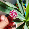 Natural African Pigeon Blood Red Ruby Multistone Ring Real Genuine Original Red Ruby Yaqoot Manic Gemstone Ring Top Quality AAA Ruby Ring