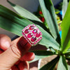 Natural African Pigeon Blood Red Ruby Multistone Ring Real Genuine Original Red Ruby Yaqoot Manic Gemstone Ring Top Quality AAA Ruby Ring