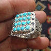 Natural Neeshapuri Feroza Multistone Ring Real Genuine Feroza turquoise Stone Ring Original neeshapuri Feroza Gemstone Ring Top Quality