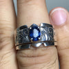 Royal Blue Ceylon Blue Sapphire Stone Sterling Silver Ring Natural Original Royal Blue Ceylon Sapphire Neelam Ring Valentine Gift Sapphire