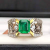 Top Quality AAA Zambian Emerald Stone Sterling Silver 925 Ring Natural Real Genuine Zambian Emerald Zamurd Stone Ring Original Emerald Ring