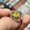 Original Honey Color Ceylon Yellow Sapphire Stone Sterling Silver Ring Real Natural Pukhraj Stone Silver Ring Untreated Yellow Sapphire Ring