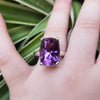 Natural Amethyst Stone Sterling Silver Womens Ring Real Original Amethyst Stone Ring Unheated Untreated Amethyst Stone Ring Genuine Amethyst