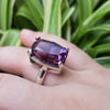 Natural Amethyst Stone Sterling Silver Womens Ring Real Original Amethyst Stone Ring Unheated Untreated Amethyst Stone Ring Genuine Amethyst