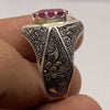 African Red Ruby Yaqoot Manic Stone Sterling Silver 925 Ring Original Ruby Ring Real Ruby Mens Ring Genuine Ruby Gemstone Ring Untreated