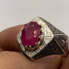 African Red Ruby Yaqoot Manic Stone Sterling Silver 925 Ring Original Ruby Ring Real Ruby Mens Ring Genuine Ruby Gemstone Ring Untreated