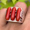 Red Coral Marjan Moonga Stone Silver 925 Ring Real Moonga Stone Ring Natural Coral Red Marjan Stone Ring Shia Ring Islamic Ring Genuine Ring