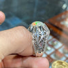 Ethiopian Fire Water Opal Stone Silver 925 Ring Natural Real 100% Genuine Ethiopian Fire White Opal Ring Untreated Opal Ring Mens Opal Ring