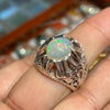 Ethiopian Fire Water Opal Stone Silver 925 Ring Natural Real 100% Genuine Ethiopian Fire White Opal Ring Untreated Opal Ring Mens Opal Ring