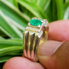 Natural Zambian Emerald Stone Silver 925 Ring Semi Transparent Low Inclusion Untreated Real Zambian Emerald Zamurd Fine Gemstone Ring Mens