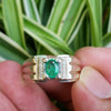 Natural Zambian Emerald Stone Silver 925 Ring Semi Transparent Low Inclusion Untreated Real Zambian Emerald Zamurd Fine Gemstone Ring Mens