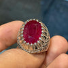 Pigeon Blood Red Mozambique Ruby Stone Sterling Silver Ring Real Natural Mozambique Ruby Ring 100% Genuine Original Untreated Ruby Ring AAA